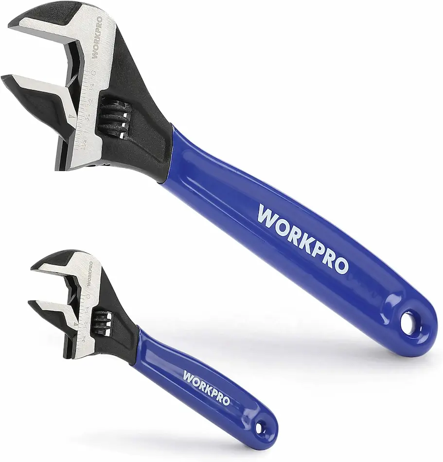 WORKPRO 2-piece Adjustable Wrench Set, 6-Inch & 10-Inch Wrenches, 
